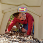 Step2 Neighborhood Fun Center Brown Plastic Playhouse With Slide - 851000