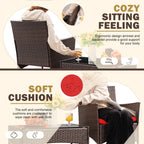 4-Piece Outdoor Patio Furniture Set With Rattan Wicker Chairs, Loveseat And Glass-Top Table