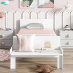 White Twin Bed With Footboard Bench