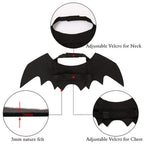 WILLED Adjustable Pet Costume Collar - Bat-Themed Dress Up Accessories for Cats & Dogs, Halloween Party Decoration