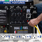 DuroMax Dual Fuel Generator 12,000W Gas/Propane, 457cc 4-Stroke - XP12000EH
