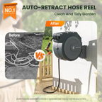Heavy Duty Wall-Mounted Retractable Garden Hose Reel, 1/2 Inch x 78 ft