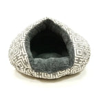 Small Dog Burger Snuggle Bed, Modern Grey, 24in L x 23in W x 12in H