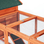 Pawhut Wooden Chicken Coop With Double Nesting Boxes And Outdoor Run