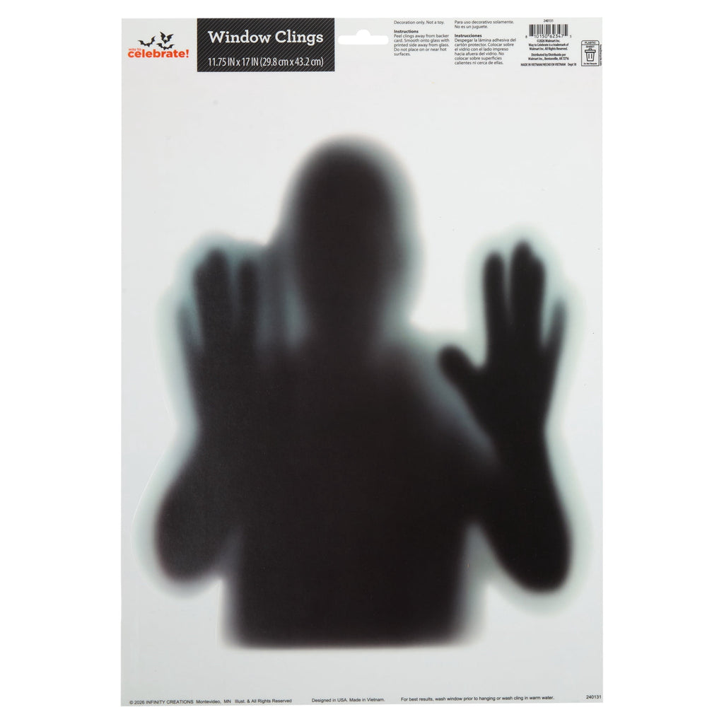 Creepy Silhouette Window Cling, Multicolor, 11.75" x 17", Halloween by Way To Celebrate