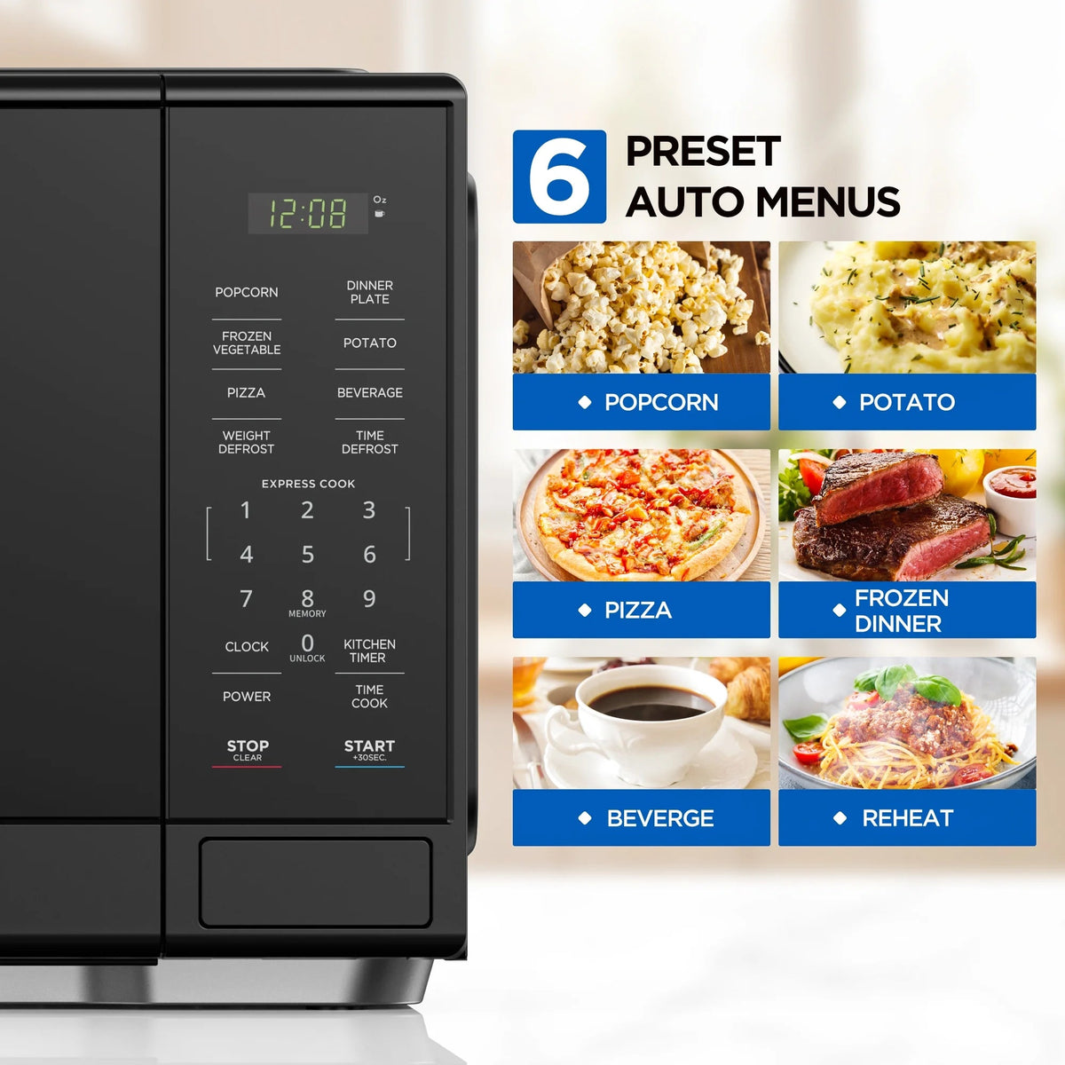 Mainstays 1.1 Cu. Ft. Countertop Microwave Oven, Black - MS8436193153-03
