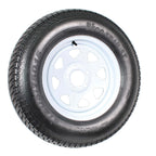 2-Pack Trailer Tires On Rims ST205/75D15 Load Range C 5-Lug White Spoke 15 inch