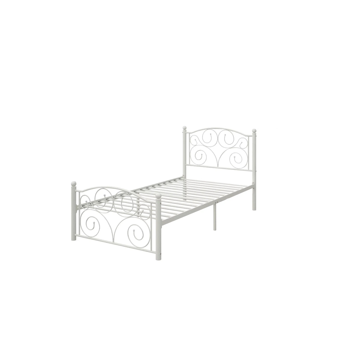 White Twin Size Metal Bed Frame