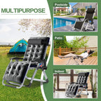 NAIZEA Zero Gravity Lawn Recliner Chairs, 2 Pack, Black