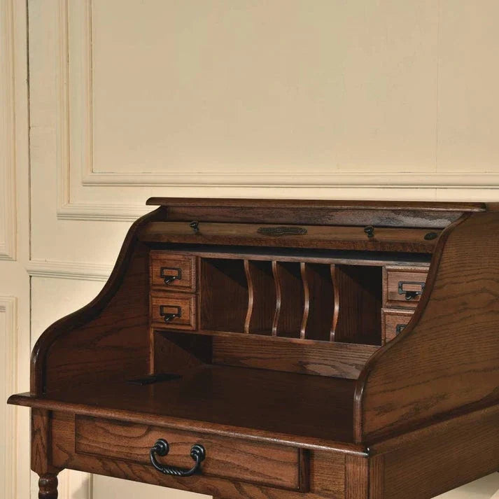32 Mini Roll Top Desk With USB Power Outlet