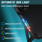 HLDIRECT Gaming Desk With LED Lights, Carbon Fibre Surface, Black - 47 Inch
