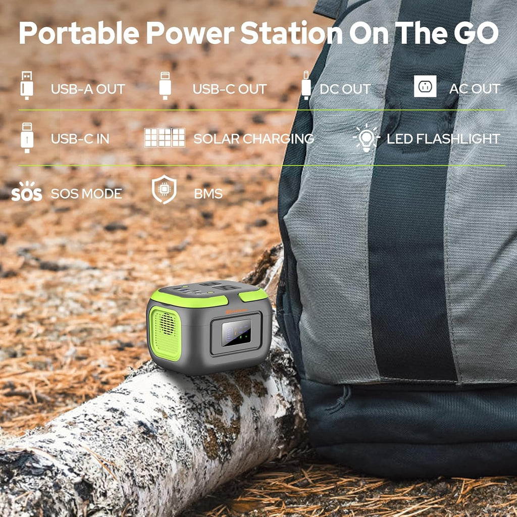 ZeroKor 300W Portable Power Station Bundle With 60W Solar Panel And 120W Power Bank