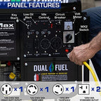DuroMax Dual Fuel Generator 12,000W Gas/Propane, 457cc 4-Stroke Engine - XP12000EH