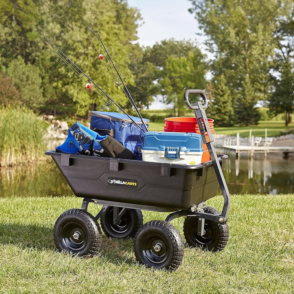 Gorilla Carts Utility Dump Wagon 6 Cubic Feet 1200 lb Capacity Black - GOR6PS