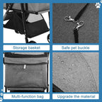 Dkeli 3-in-1 Folding Pet Stroller With Detachable Carrier And Car Seat, 44 Lbs