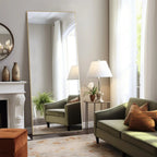 Full-Length Floor Mirror With Stand, Aluminum Alloy Frame - 71x30
