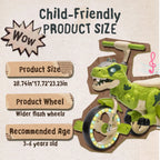Xuanlur Kids' Dinosaur Tricycle With Flash Wheels, Music And LED Lights - Green