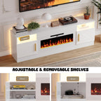 Fireplace TV Stand, 70 inch Media Console With 36 inch Electric Fireplace