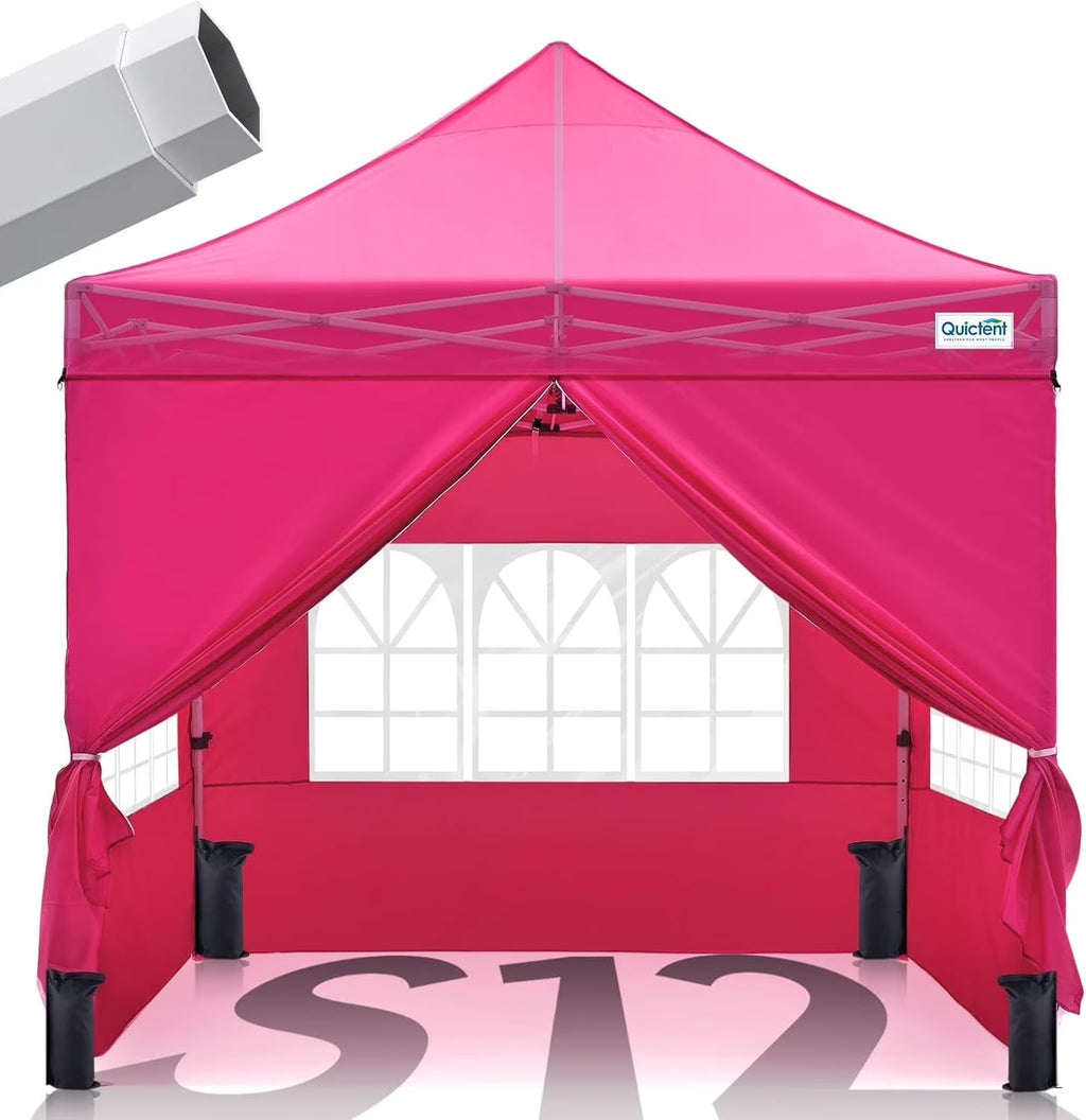 Quictent 10 x 10 ft Pop-Up Canopy Tent With Reflective Top, Fluorescent Rope And Vented Top