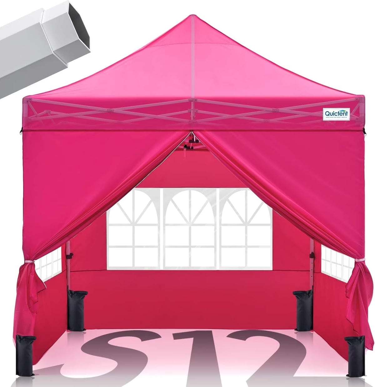 Quictent 10 x 10 ft Pop-Up Canopy Tent With Reflective Top, Fluorescent Rope And Vented Top