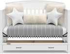 Graco 5-in-1 Convertible Crib With Storage Drawer, White