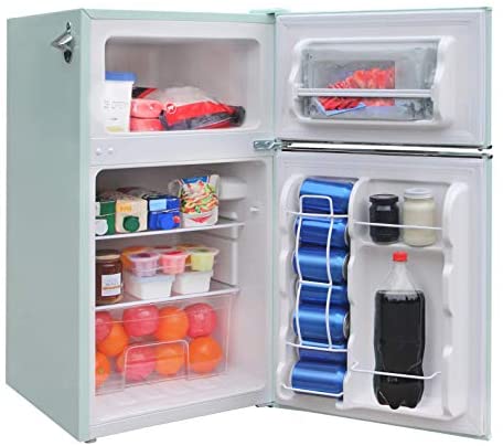 Frigidaire 3.2 Cu Ft Red 2-Door Retro Bar Fridge With Side Bottle Opener - EFR840-RED