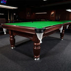 Classic Slate Pool Table With Cue And Ball Set, 8 Ft, Walnut Wood Frame