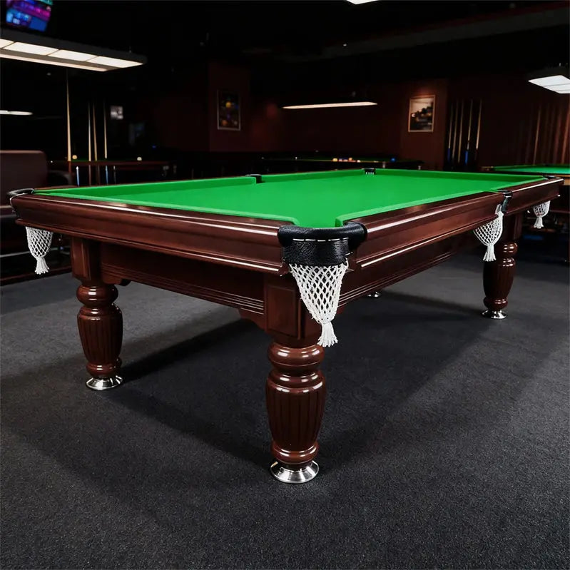 Classic Slate Pool Table With Cue And Ball Set, 8 Ft, Walnut Wood Frame