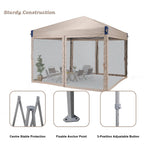 Aoodor Pop Up Canopy 12'x12' With Removable Mesh Sidewalls - Black