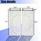Set Of 2 Distressed Ivory White Wood Flower Wall Art With Black Accents - 33.1in H x 14.6in W