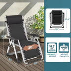 NAIZEA Zero Gravity Lawn Recliner Chairs, 2 Pack, Black
