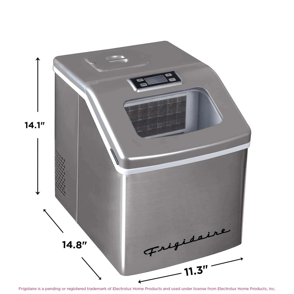 Frigidaire Countertop Clear Square Ice Maker, 40 lbs. Per Day - Stainless Steel