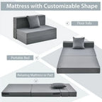 ASDRFYU 6 Inch Tri-Fold Folding Sofa Bed With Pillow