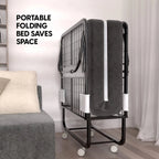EconoHome Folding Bed With 5-Inch Memory Foam Cot Mattress, 75x31 - Portable Rollaway Bed