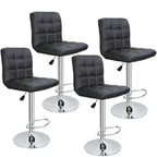 ZENY Bar Stool Set Of 4 With Soft Cushion And Metal Frame - Black