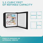 EUHOMY Compact Upright Freezer, 3.0 Cubic Feet, Silver Stainless Steel Door - MF-30-Y