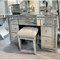 7-Drawer Mirrored Vanity Makeup Table With Sparkling Diamond - 50 W x 37 H x 20D