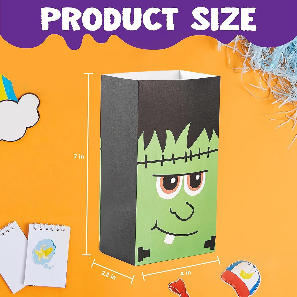 Joyfy 60 PCS Halloween Treat Bags with Stickers, Halloween Trick or Treat Bags for Kids Halloween Party Favors Exchange, Goodie and Candy Bags for Holiday Party Supplies