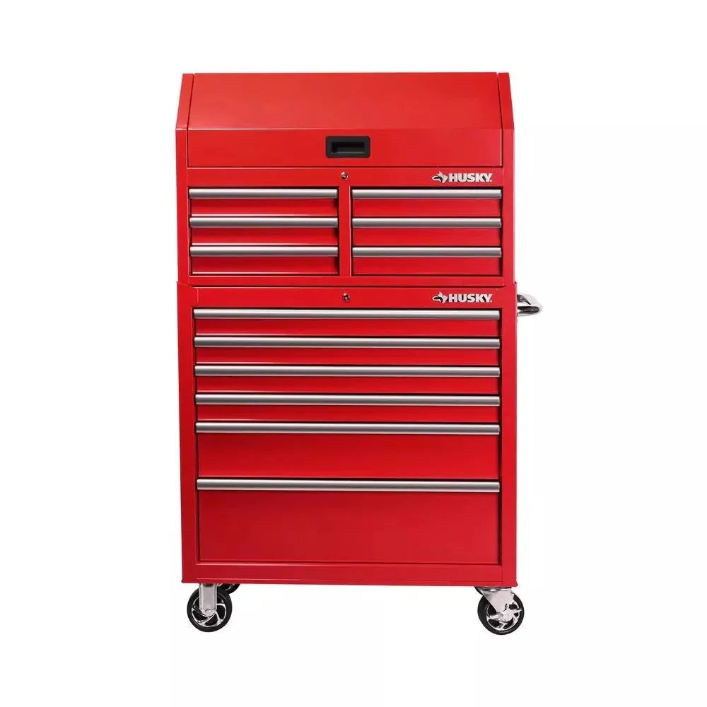 36 in. 12-Drawer Steel Tool Chest And Cabinet Combo - Red