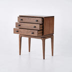 Walnut Ash Wood Chest Cabinet With 3 Drawers, 23.6 x 14.2 x 31.5 in