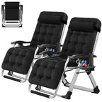 NAIZEA Zero Gravity Lawn Recliner Chairs, 2 Pack, Black