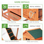 Pawhut Wooden Chicken Coop With Double Nesting Boxes And Outdoor Run