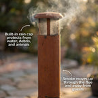 Sunnydaze Wood-Burning Outdoor Chiminea Fire Pit, 23 in Diameter x 70 in H, Steel, Rustic
