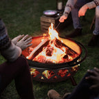 SUNCREAT 42-Inch Wood Burning Patio Fire Pit, Black, 42.1 Inch Diameter x 25.2 Inch High