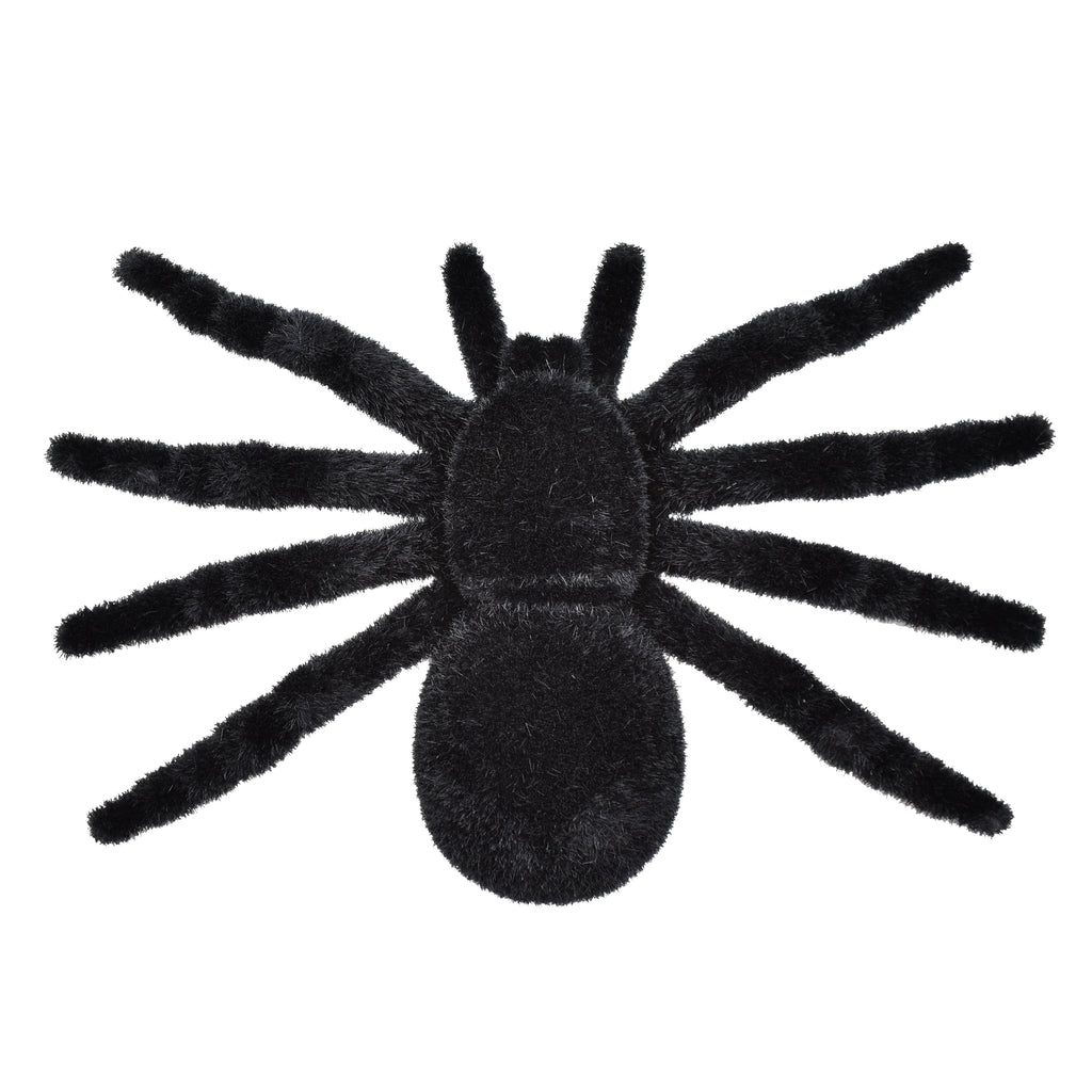 Flocked Spider Decoration, Black, 7", Halloween by Way To Celebrate