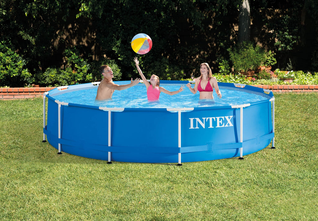 Intex Metal Frame Above Ground Swimming Pool With Filter And Cover, 12 Ft x 30 Inches - 28211EH