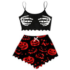 Pajamas For Women Set Halloween Cozy 2 Piece Outfit Soft Comfortable Sleepwear Loungewear Nightwear Nightclothes Homewear