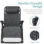 Best Choice Products Oversized Zero Gravity Folding Recliner With Removable Cushion And Side Tray - Fossil Gray