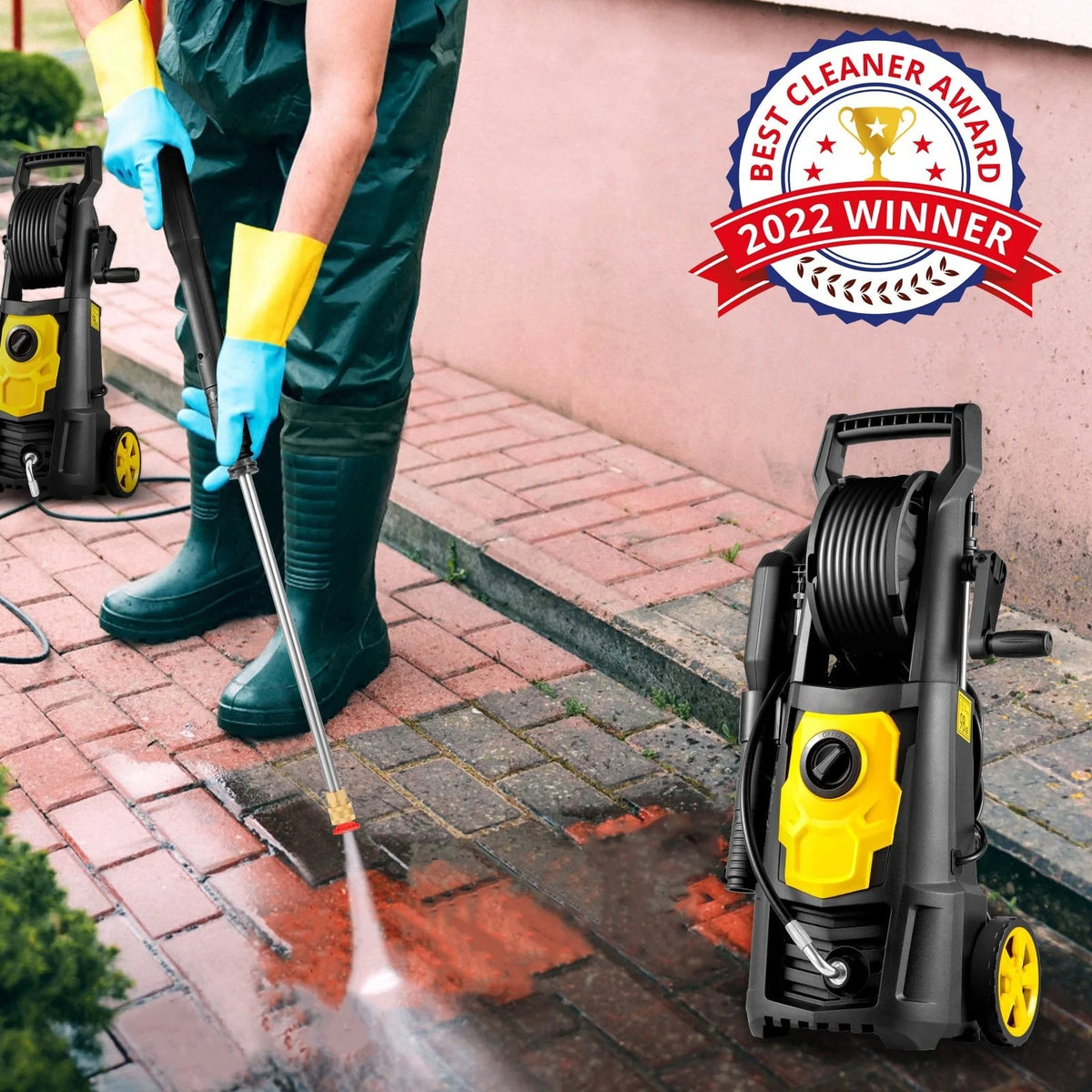 Electric Pressure Washer 2000 PSI 1500W 1.76 GPM Yellow