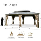 Calaro Galvanized Steel Patio Gazebo, 19.5 Ft. W x 11 Ft. D